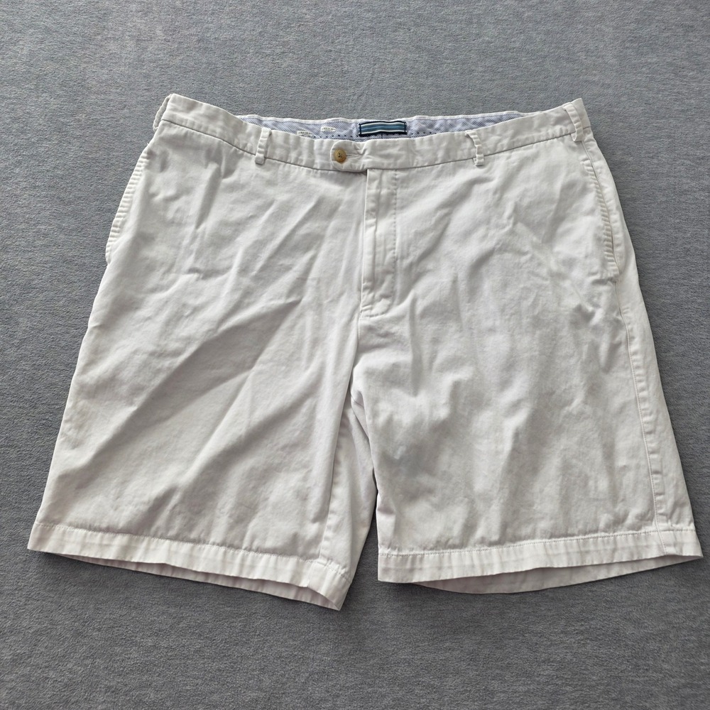 Peter Millar Mens 42 White Pima Cotton Chino Shorts Classic Flat Golf Luxury